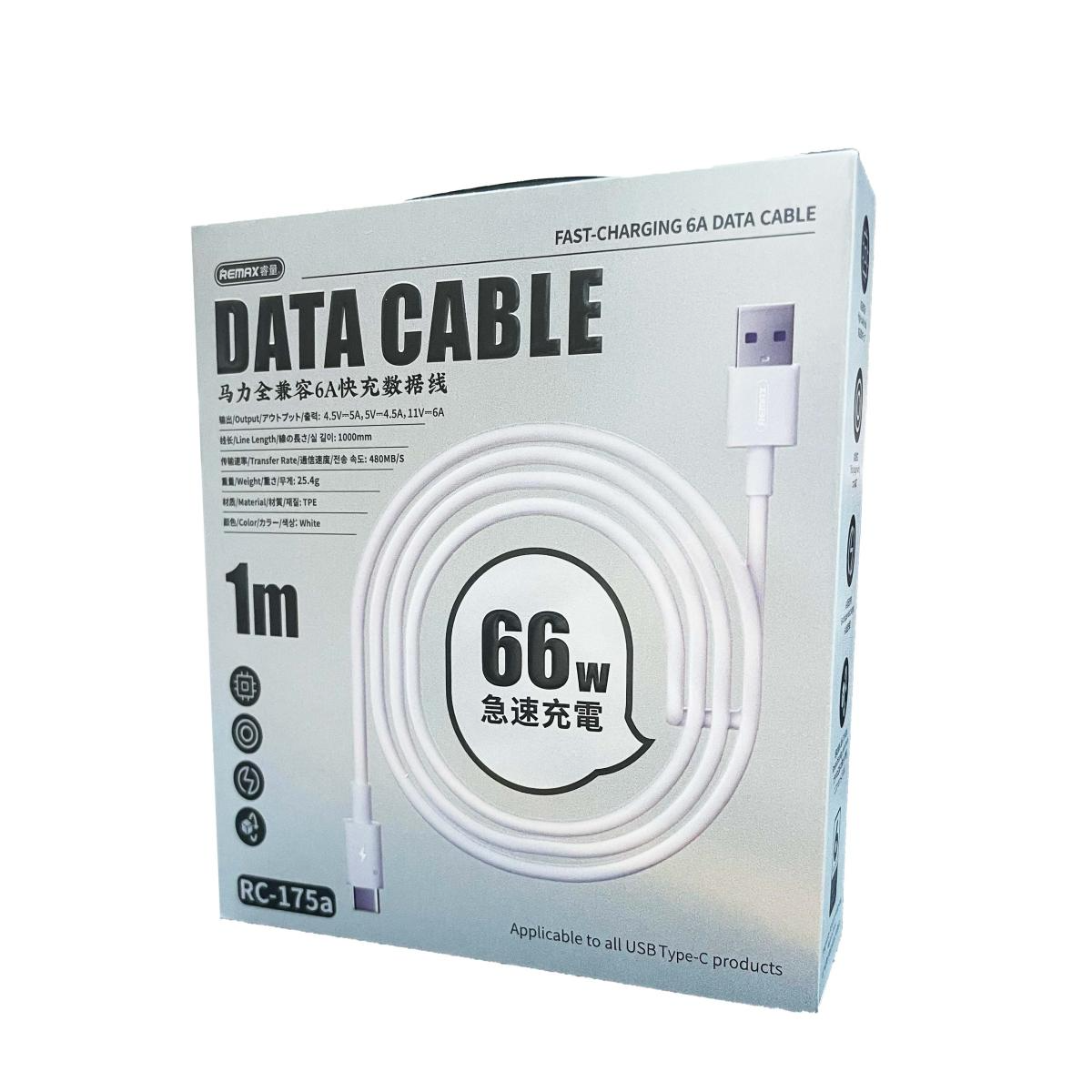 Remax RC-175a Fast Charging Type-C PD Cable 6A 1M Remax RC-175a Fast Charging Type-C PD Cable 6A 1M
